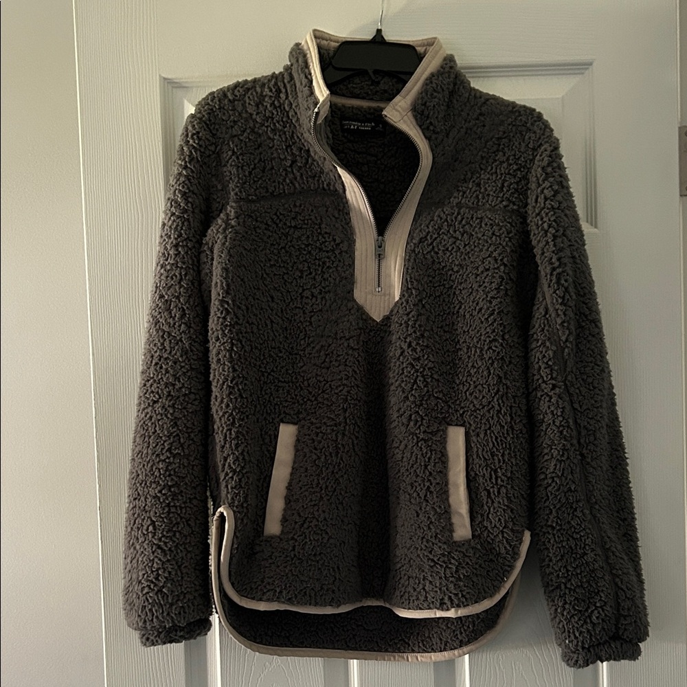 Abercrombie & Fitch Gray Teddy Jacket